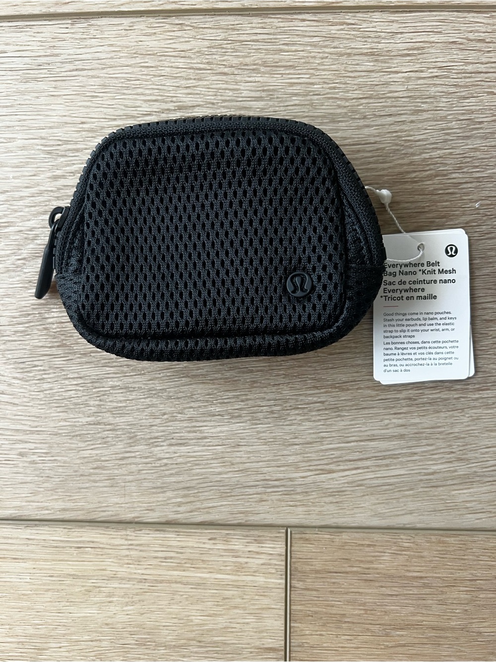 lululemon athletica Black Knit Mesh Mini Pouch